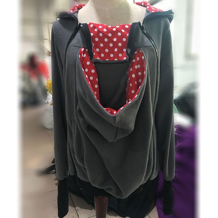 Three-in-one Multi-function Mother Kangaroo Zipper Hoodie Coat Size: L, Chest: 97-100cm, Waist: 76-80cm, Hip: 103-107cm