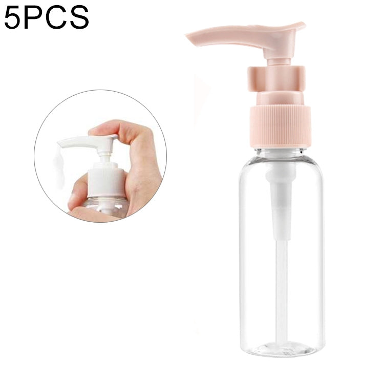5 PCS Clear Travel Plastic Pump Bottles Portable Travel Accessories Cream Bottles Containers, 50ml