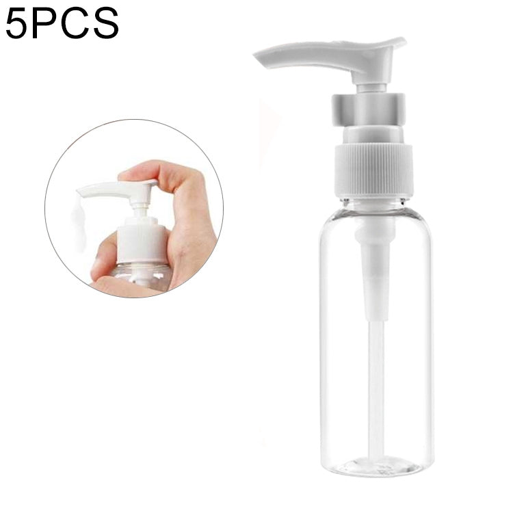 5 PCS Clear Travel Plastic Pump Bottles Portable Travel Accessories Cream Bottles Containers, 50ml