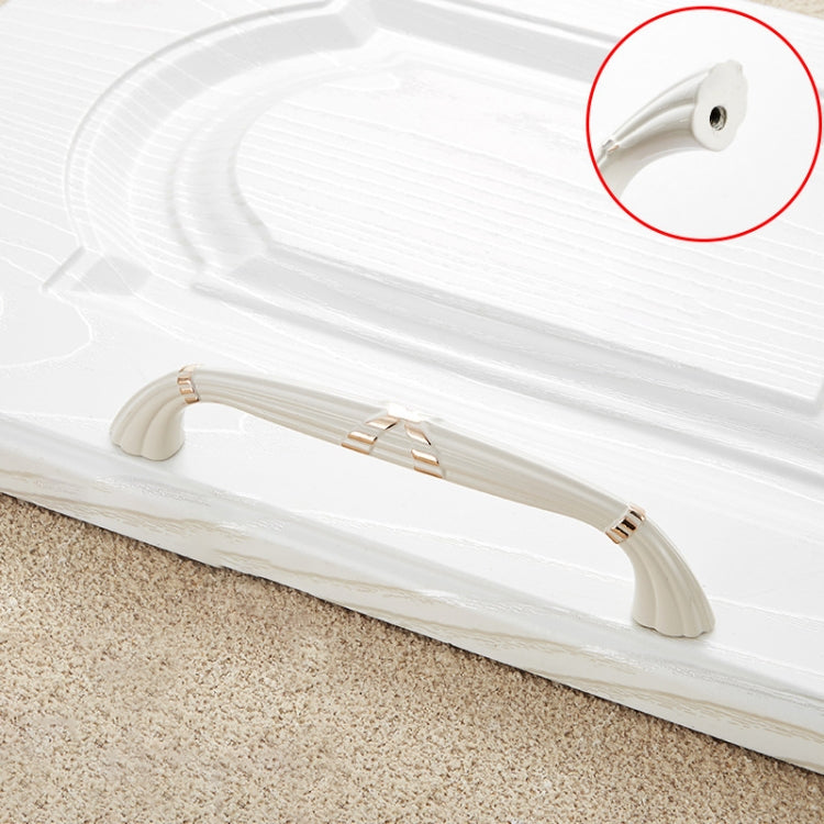 3 PCS 6046_128 Ivory White Zinc Alloy Simple Closet Cabinet Handle Pitch: 128mm