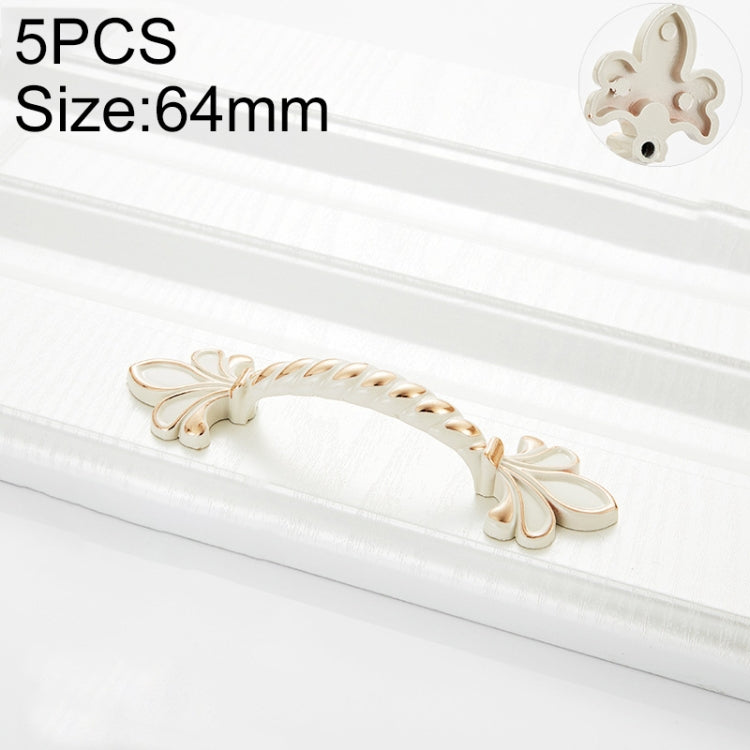 5 PCS 6062_64 Ivory White Zinc Alloy Simple Closet Cabinet Handle Pitch: 64mm