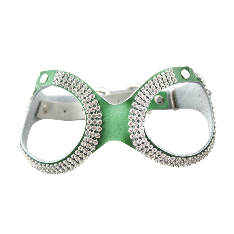Rhinestone Leather Glasses Style Breathable Dog Chest Strap, Size: S