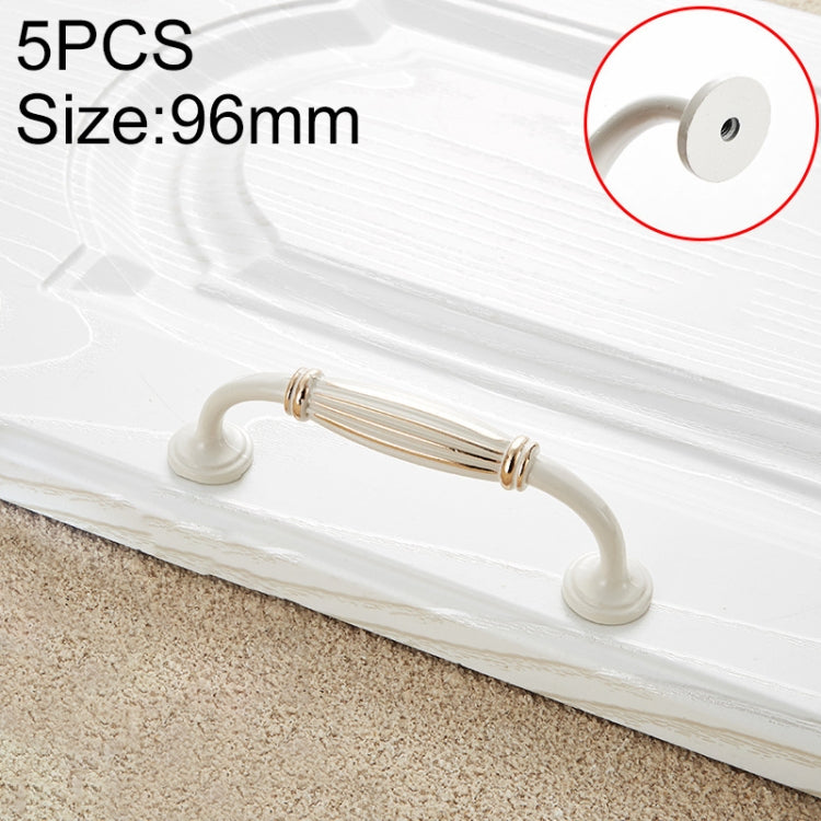 5 PCS 6064_96 Ivory White Zinc Alloy Simple Closet Cabinet Handle Pitch: 96mm