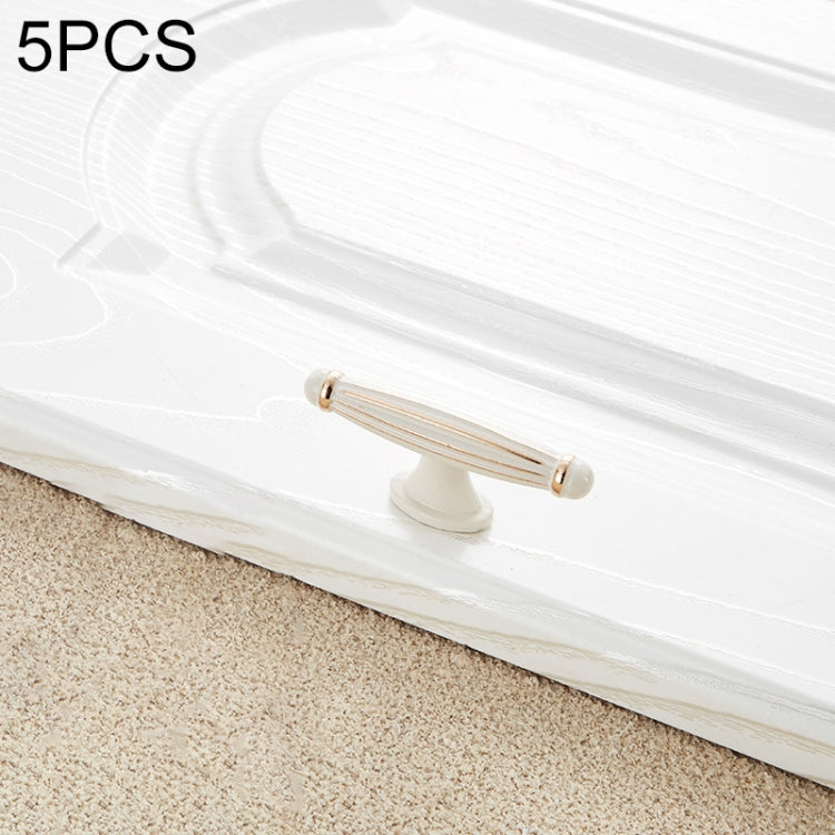 5 PCS 6064 Single Hole Ivory White Zinc Alloy Simple Closet Cabinet Handle