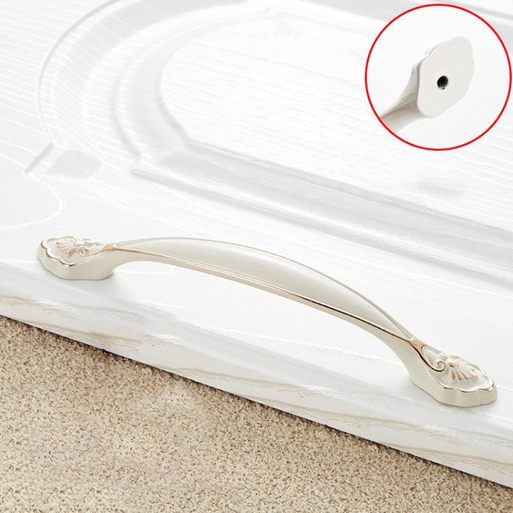 5 PCS 6526_128 Ivory White Zinc Alloy Simple Closet Cabinet Handle Pitch: 128mm