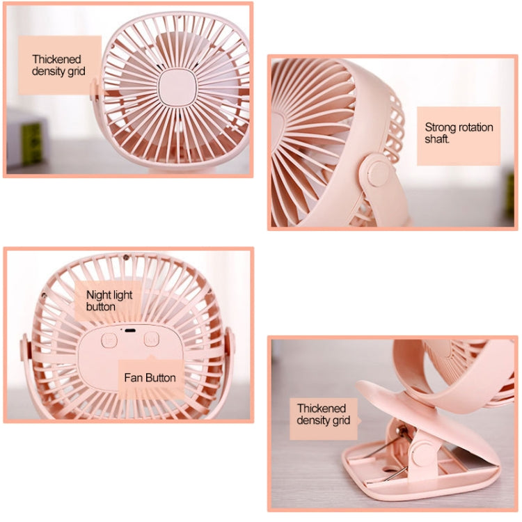 Sunshine  Box Night USB Fan With 360 Degree Rotation & Wind 3 Speeds(Pink)