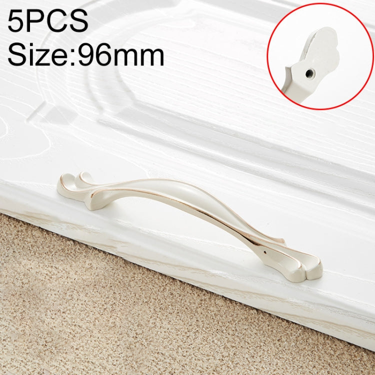 5 PCS 6587_96 Ivory White Zinc Alloy Simple Closet Cabinet Handle Pitch: 96mm