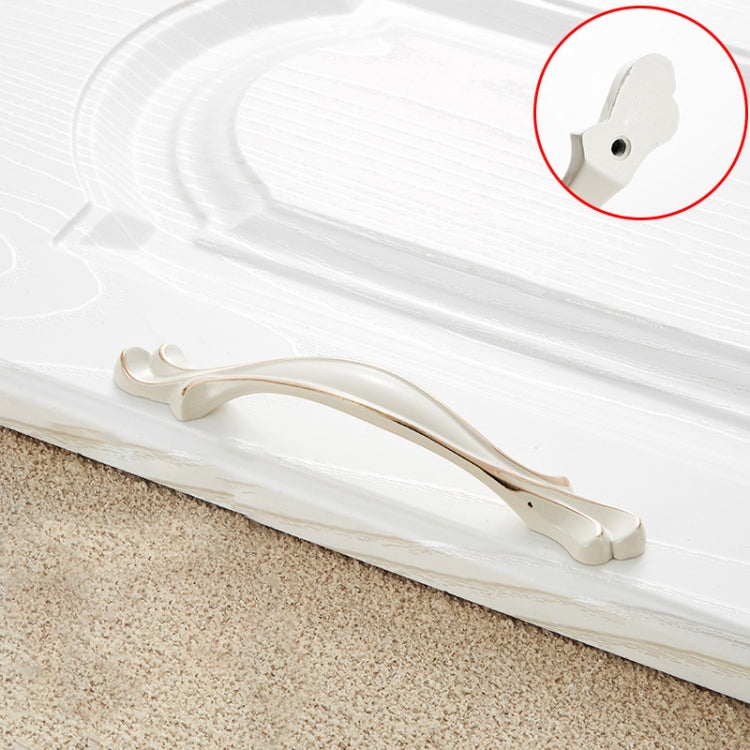 5 PCS 6587_96 Ivory White Zinc Alloy Simple Closet Cabinet Handle Pitch: 96mm