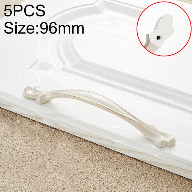 5 PCS 6587_128 Ivory White Zinc Alloy Simple Closet Cabinet Handle Pitch: 128mm