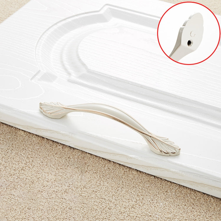 5 PCS 6593_96 Ivory White Zinc Alloy Simple Closet Cabinet Handle Pitch: 96mm