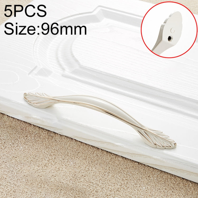 5 PCS 6593_128 Ivory White Zinc Alloy Simple Closet Cabinet Handle Pitch: 128mm