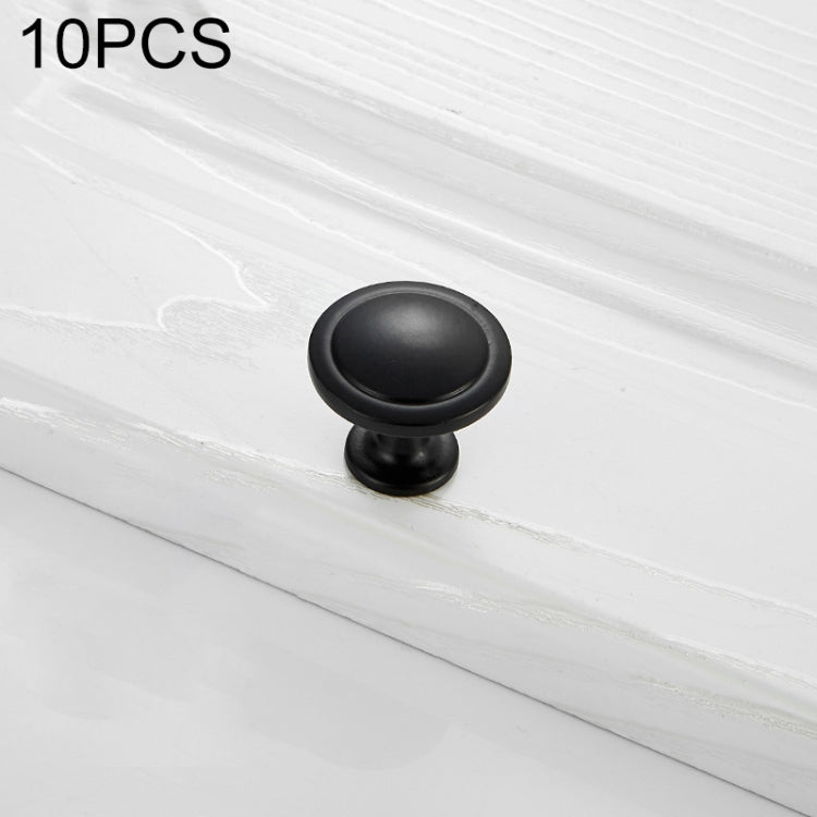 10 PCS 4003 Stainless Steel Single Hole Closet Cabinet Handle (Black)