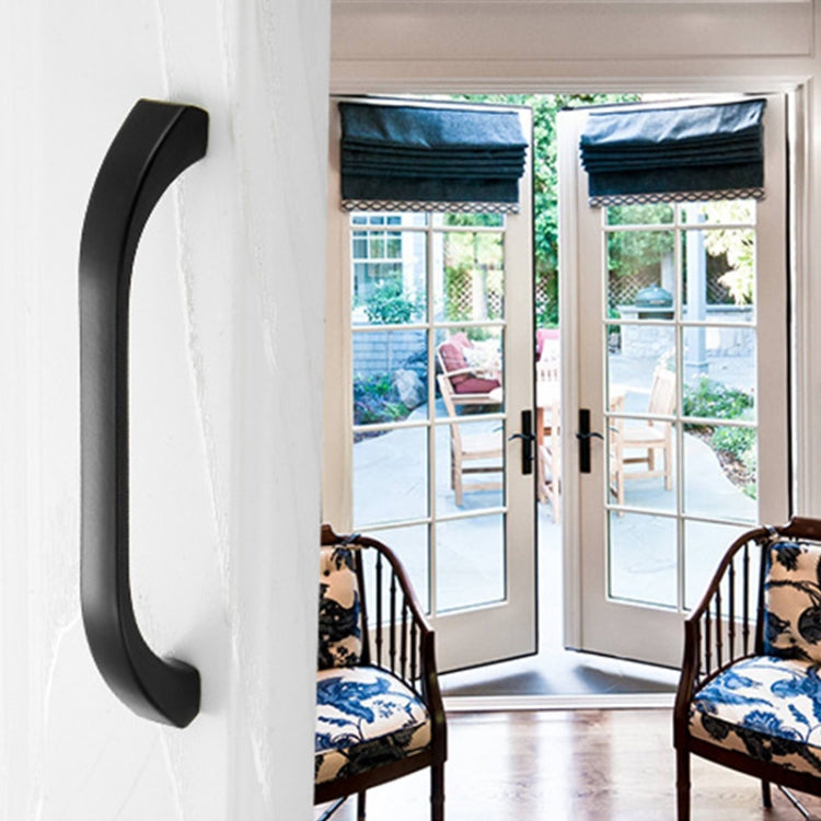 5 PCS 4003_128 Stainless Steel Closet Cabinet Handle Pitch: 128mm (Black)