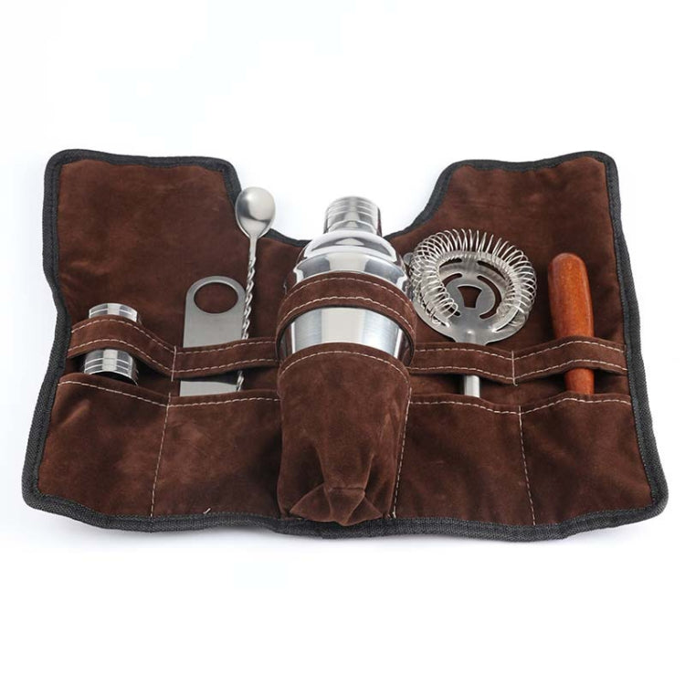 7 in 1 Stainless Steel Wine Cocktail Shaker Tools Set with Cloth Bag, Capacity: 350ml