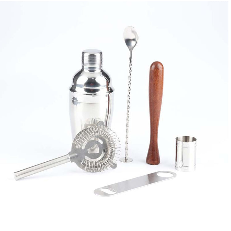 7 in 1 Stainless Steel Wine Cocktail Shaker Tools Set with Cloth Bag, Capacity: 550ml