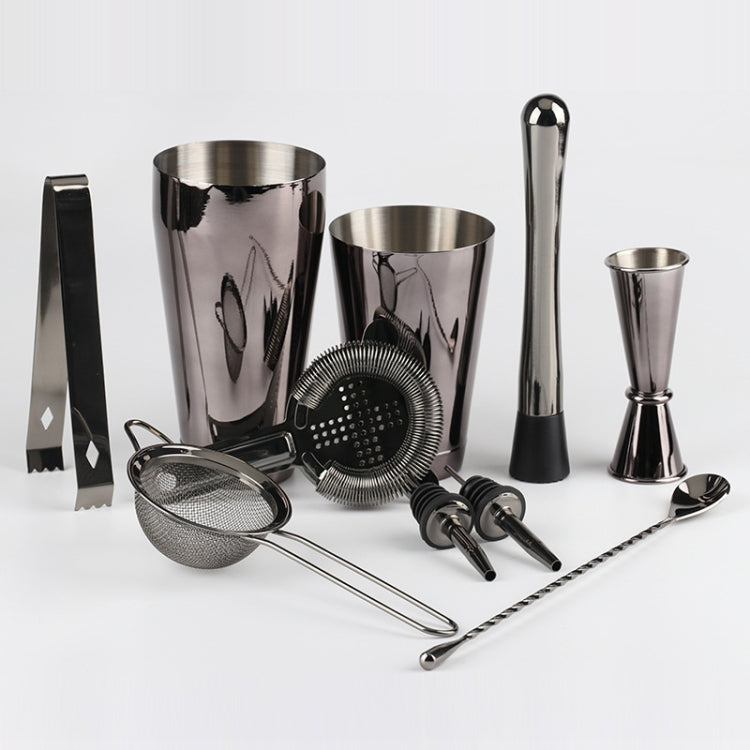 Stainless Steel Electroplate Cocktail Shaker Mixer Tools Set, Capacity: 700/600ml
