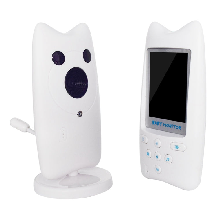 WB801 2.4 inch LCD 2.4GHz Wireless Surveillance Camera Baby Monitor, Support Two Way Talk, Temperature Monitor, Night Vision(White)