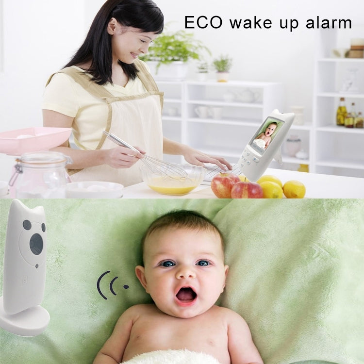 WB801 2.4 inch LCD 2.4GHz Wireless Surveillance Camera Baby Monitor, Support Two Way Talk, Temperature Monitor, Night Vision(White)