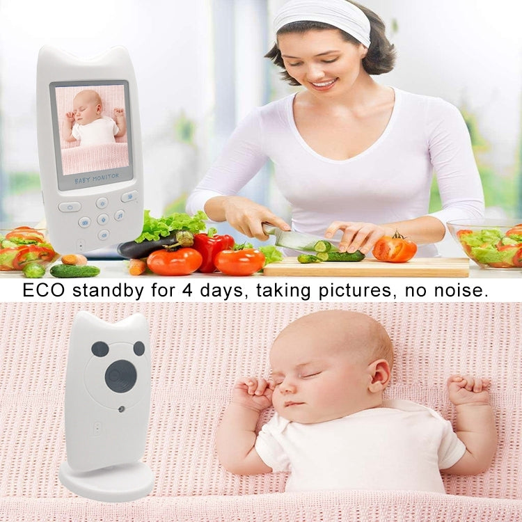 WB801 2.4 inch LCD 2.4GHz Wireless Surveillance Camera Baby Monitor, Support Two Way Talk, Temperature Monitor, Night Vision(White)