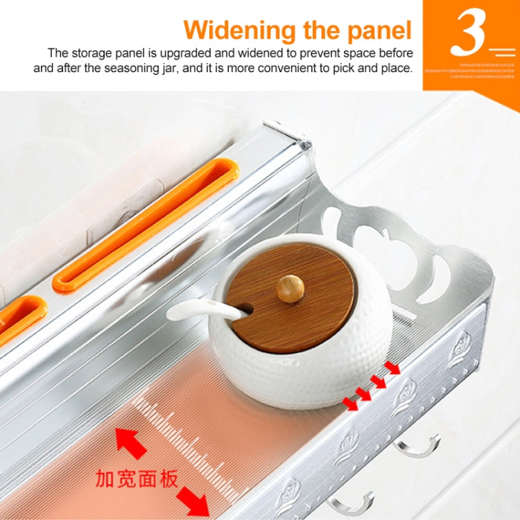 60cm 2 Chopstick Cylinders 8 Hooks Kitchen Multi-function Single-layer Wall Hanging Knife Holder Storage Rack