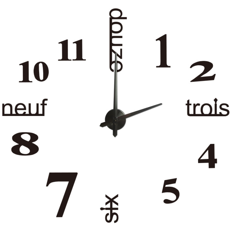 A6 DIY French Clock 3D Stereoscopic Mirror Wall Stickers