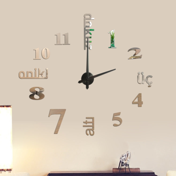 A7 DIY Turkish Clock 3D Stereoscopic Mirror Wall Stickers