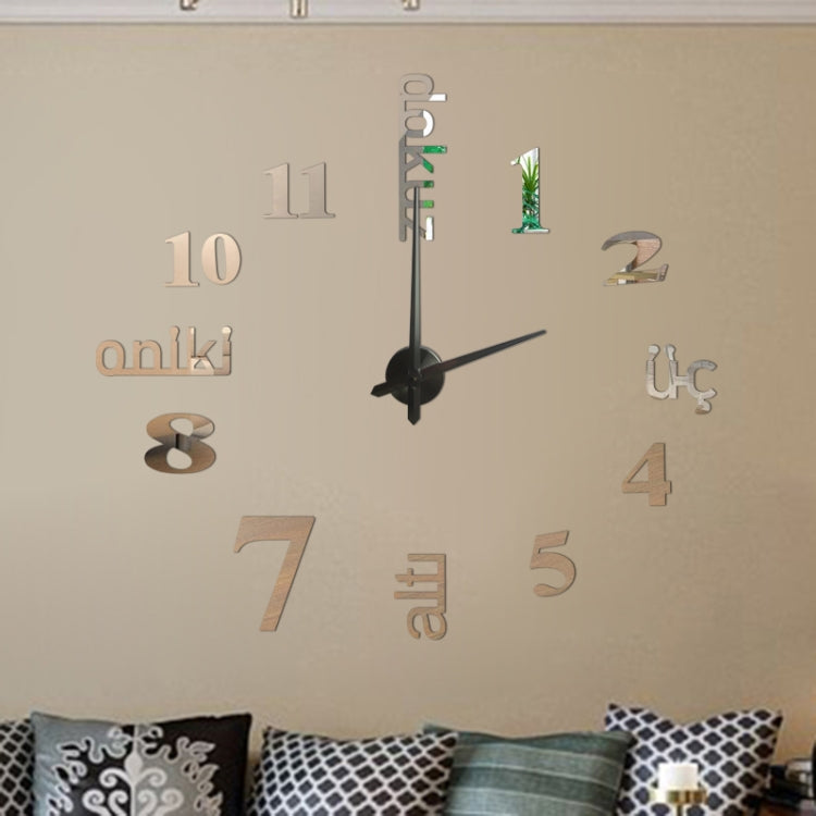 A7 DIY Turkish Clock 3D Stereoscopic Mirror Wall Stickers