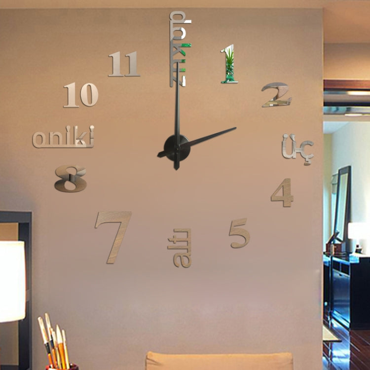 A7 DIY Turkish Clock 3D Stereoscopic Mirror Wall Stickers
