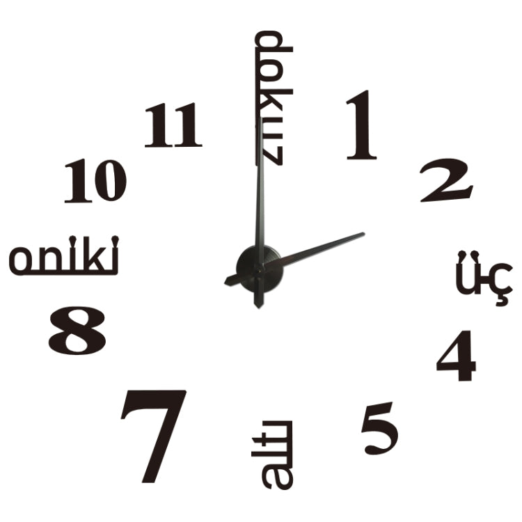 A7 DIY Turkish Clock 3D Stereoscopic Mirror Wall Stickers