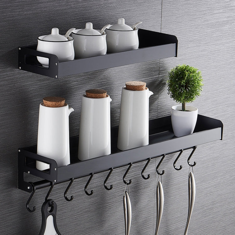 50cm 8 Hooks Kitchen Multi-function Wall Hanging Holder Seasoning Storage Rack (Silver)