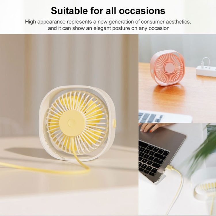 360 Degree Rotation  Wind 3 Speeds Mini USB Desktop Fan