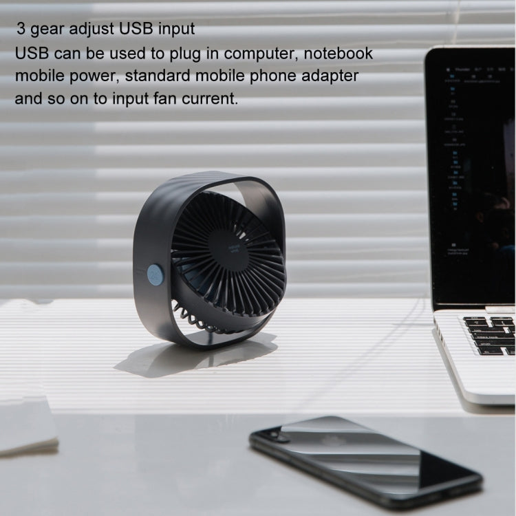 360 Degree Rotation  Wind 3 Speeds Mini USB Desktop Fan