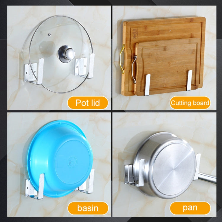 304 Stainless Steel Creative Kitchen Multi-function Wall-mounted Pot Lid Holder Storage Rack, Split Version