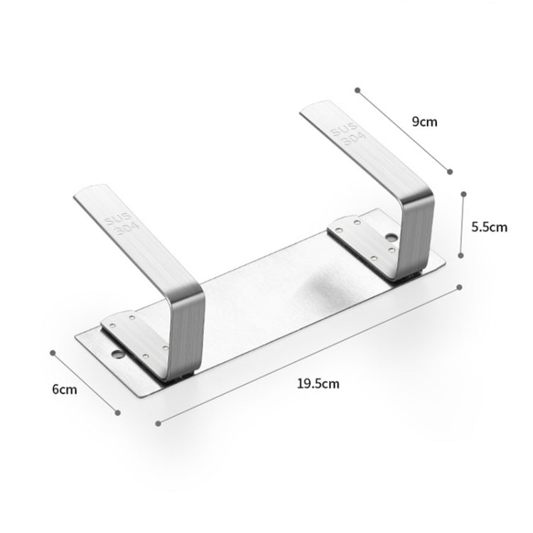 304 Stainless Steel Creative Kitchen Multi-function Wall-mounted Pot Lid Holder Storage Rack, Siamese Version