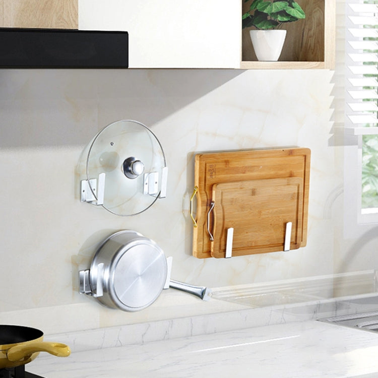 304 Stainless Steel Creative Kitchen Multi-function Wall-mounted Pot Lid Holder Storage Rack, Siamese Version