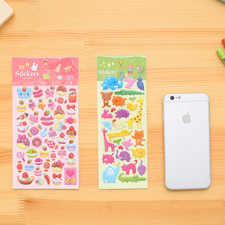 2 PCS Fruits Pattern Creative Cartoon Children DIY Album Diary Decorative Stereo Bubble Sticker