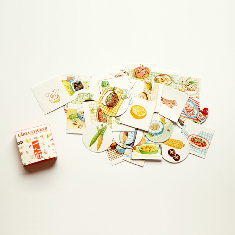 3 Boxes Foods Pattern Cartoon Decorative Sticker