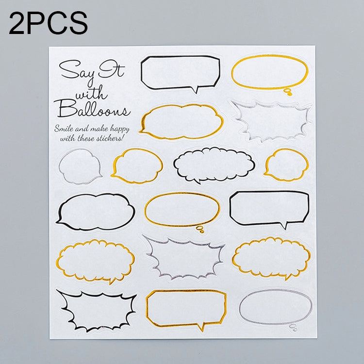 2 PCS Dialog Box Pattern Creative Cartoon Children Diary Decorative Sticker