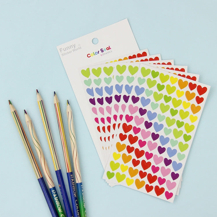 100 PCS Heart Pattern Creative Children DIY Album Diary Watercolor Decorative Sticker