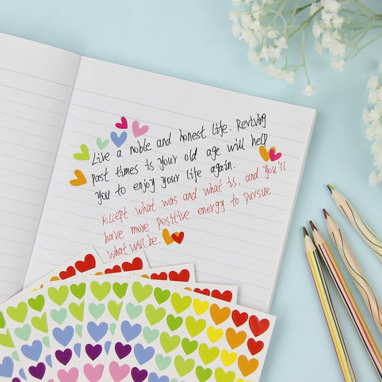 100 PCS Heart Pattern Creative Children DIY Album Diary Watercolor Decorative Sticker