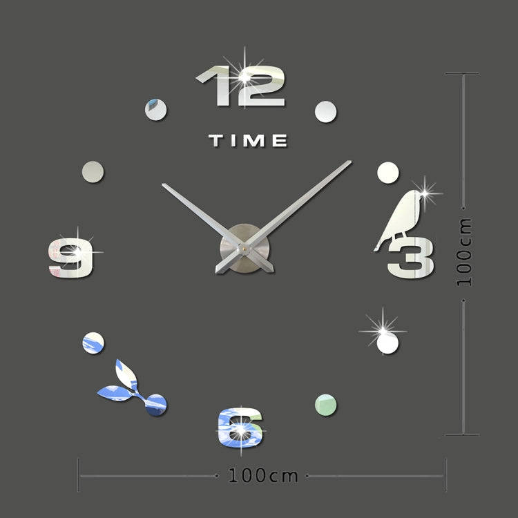 Bedroom Home Office Decoration Frameless Large Size DIY 3D Mirror Surface Wall Stickers Quiet Clock, Size: 100*100cm