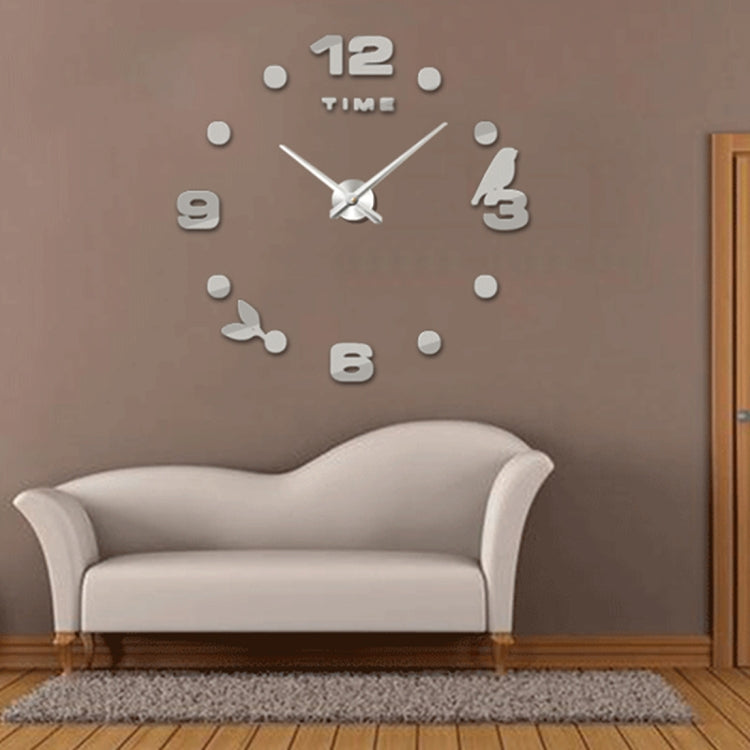 Bedroom Home Office Decoration Frameless Large Size DIY 3D Mirror Surface Wall Stickers Quiet Clock, Size: 100*100cm