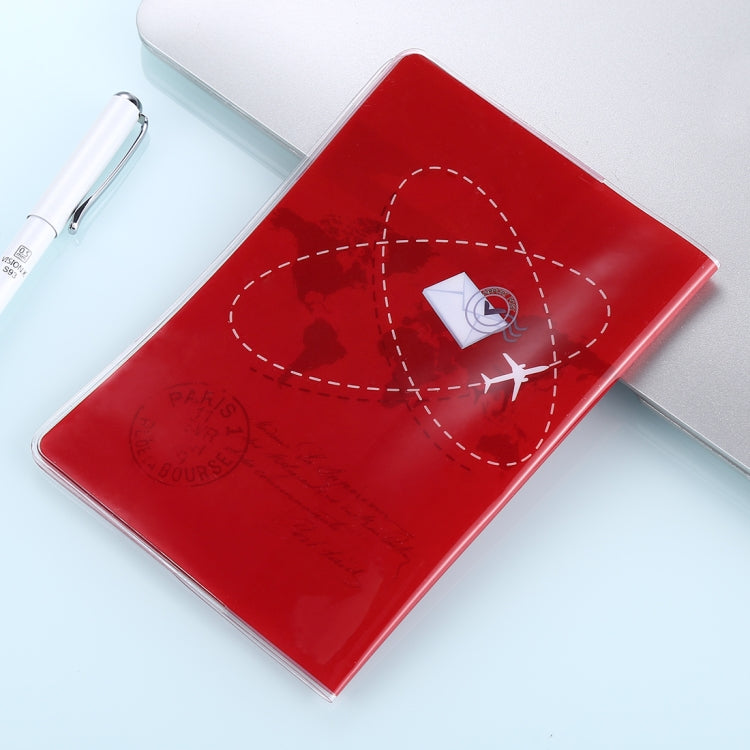 2 PCS Post Pattern Red Passport Card Bag