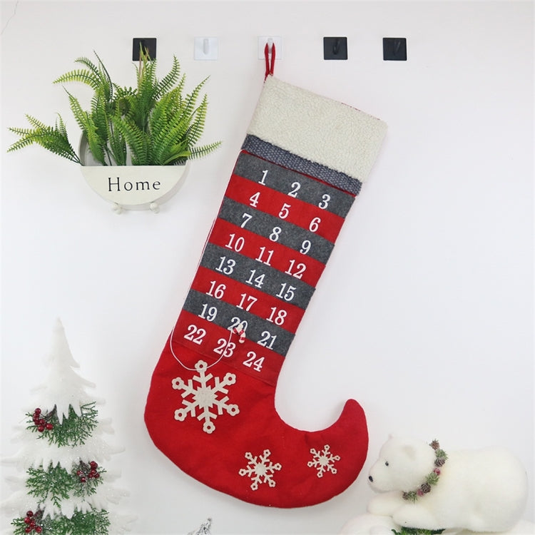 2 PCS CX20219 Christmas Countdown Calendar Sock Christmas Pendant Decoration