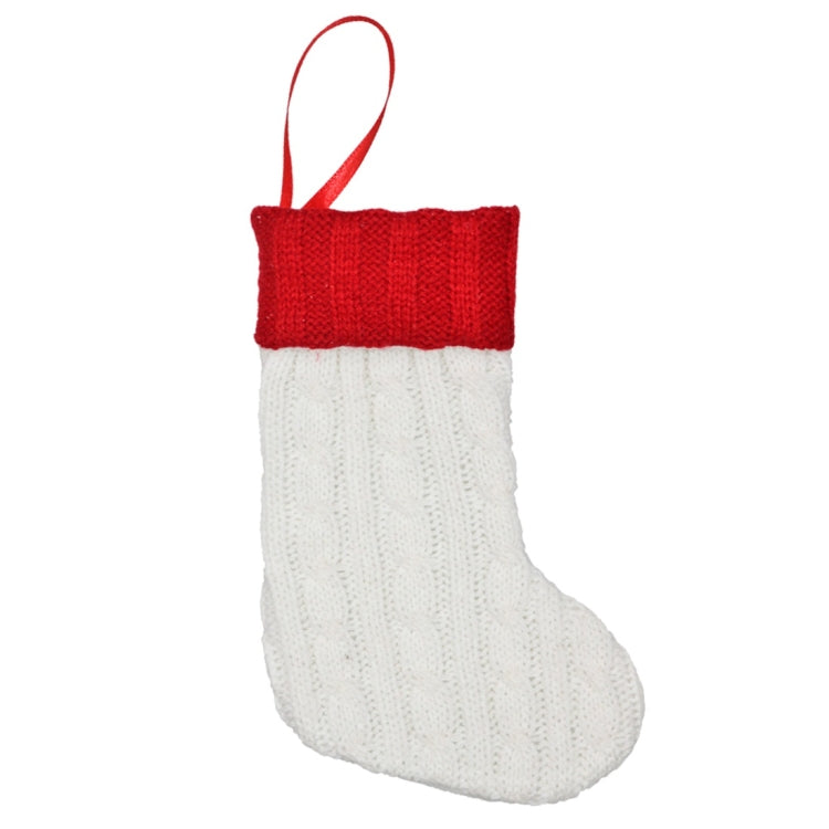2 PCS CX20220 Christmas Wool Knitting Sock Gift Bag Christmas Tree Pendant Decoration
