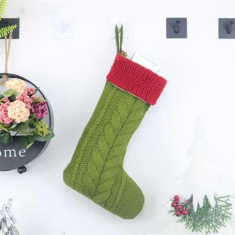 2 PCS CX20221 Christmas Wool Knitting Sock Gift Bag Christmas Tree Pendant Decoration