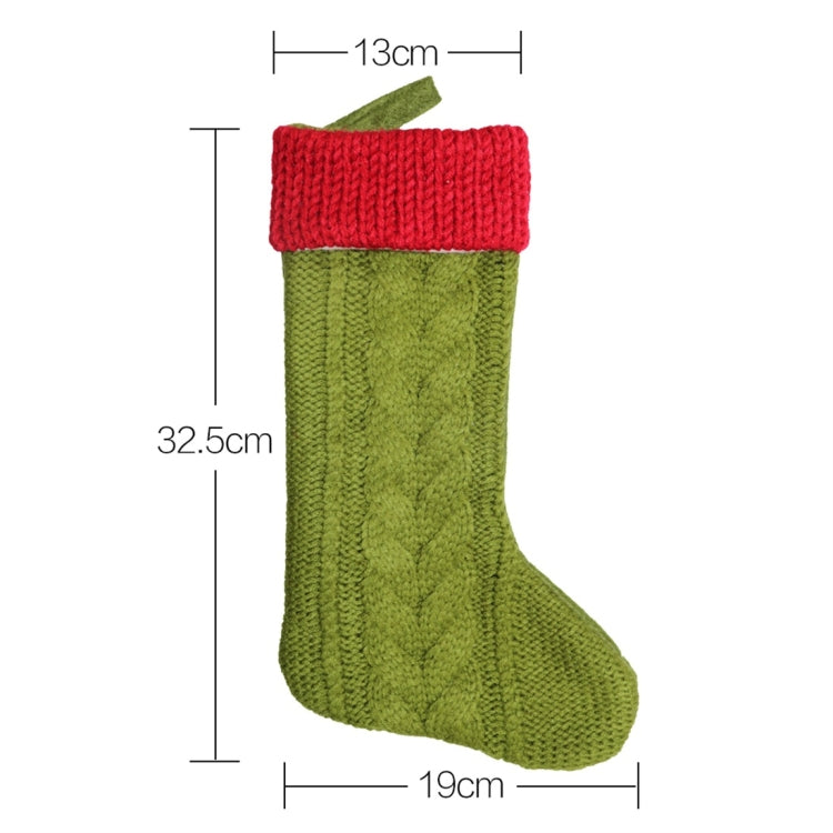 2 PCS CX20221 Christmas Wool Knitting Sock Gift Bag Christmas Tree Pendant Decoration