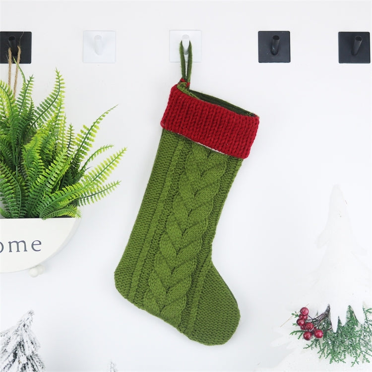 2 PCS CX20221 Christmas Wool Knitting Sock Gift Bag Christmas Tree Pendant Decoration