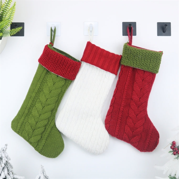 2 PCS CX20221 Christmas Wool Knitting Sock Gift Bag Christmas Tree Pendant Decoration