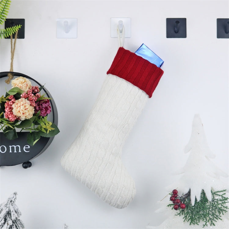 2 PCS CX20221 Christmas Wool Knitting Sock Gift Bag Christmas Tree Pendant Decoration